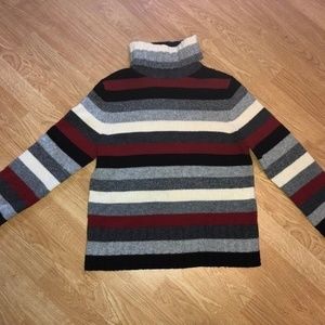 Old Navy  Large Wool Lambswool‎ Sweater Turtleneck Striped